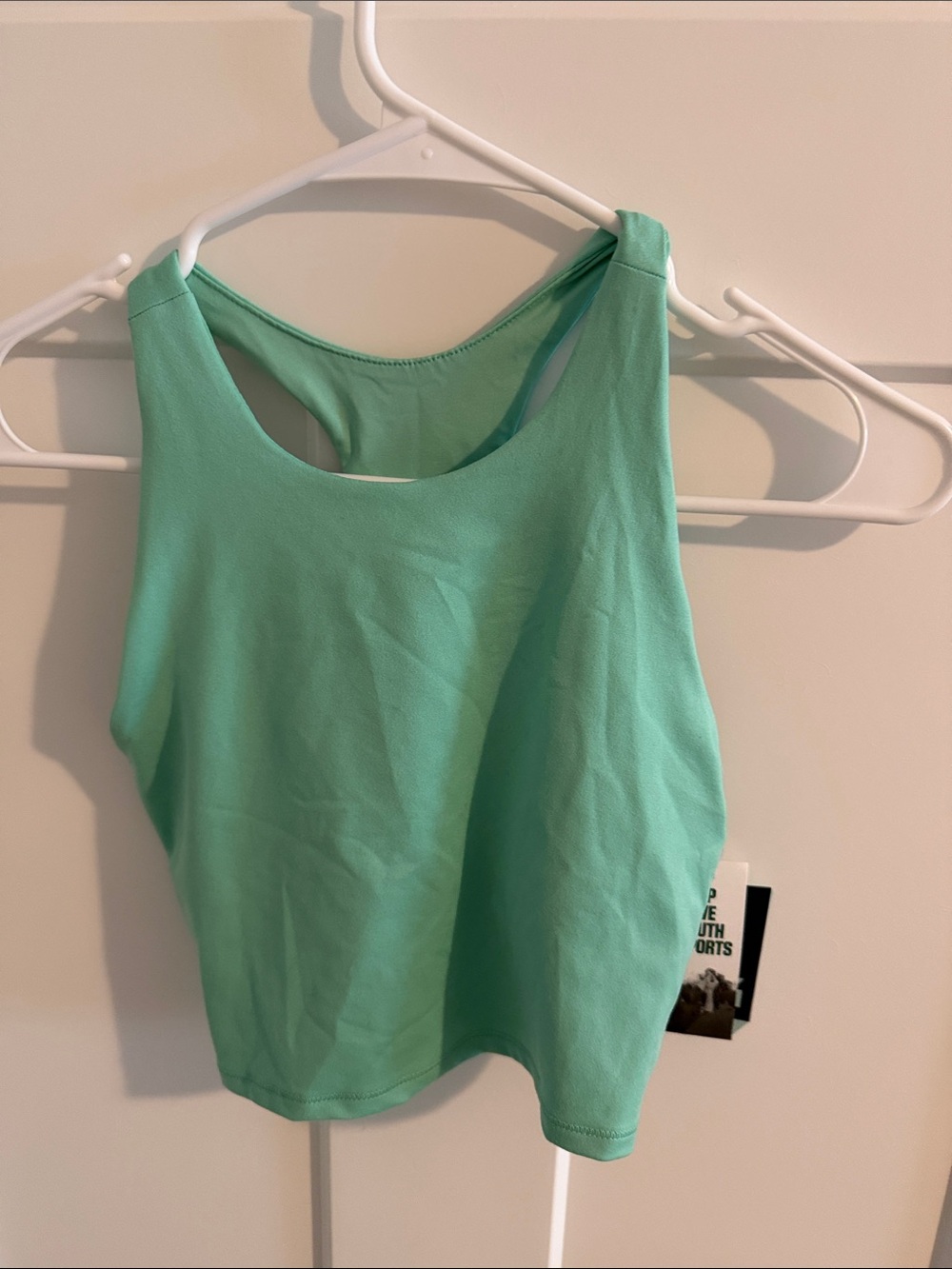 Girls Mint Green Racerback Crop/Longline Bra Top - Large